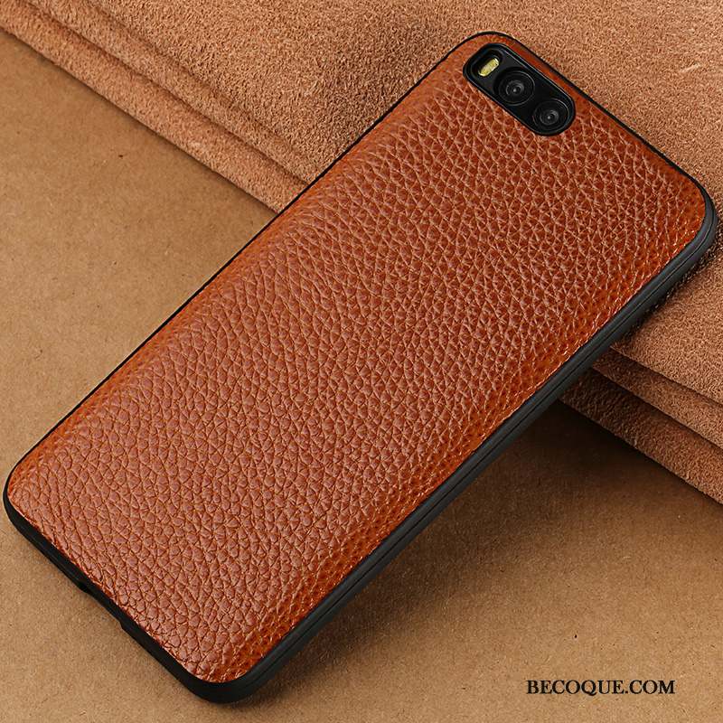 Mi 6 Coque De Téléphone Incassable Créatif Marque De Tendance Cuir Véritable Protection