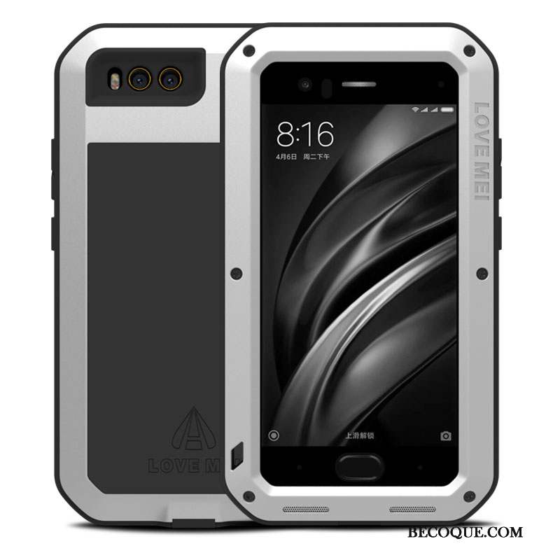 Mi 6 Coque De Téléphone Métal Protection Trois Défenses Étui Argent