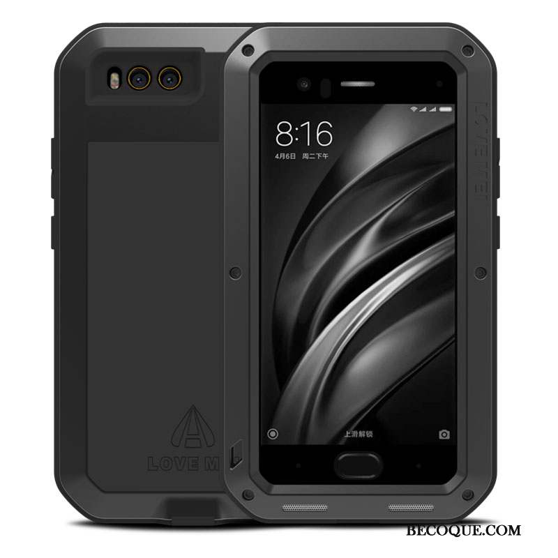 Mi 6 Coque De Téléphone Métal Protection Trois Défenses Étui Argent