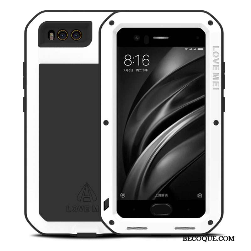 Mi 6 Coque De Téléphone Métal Protection Trois Défenses Étui Argent