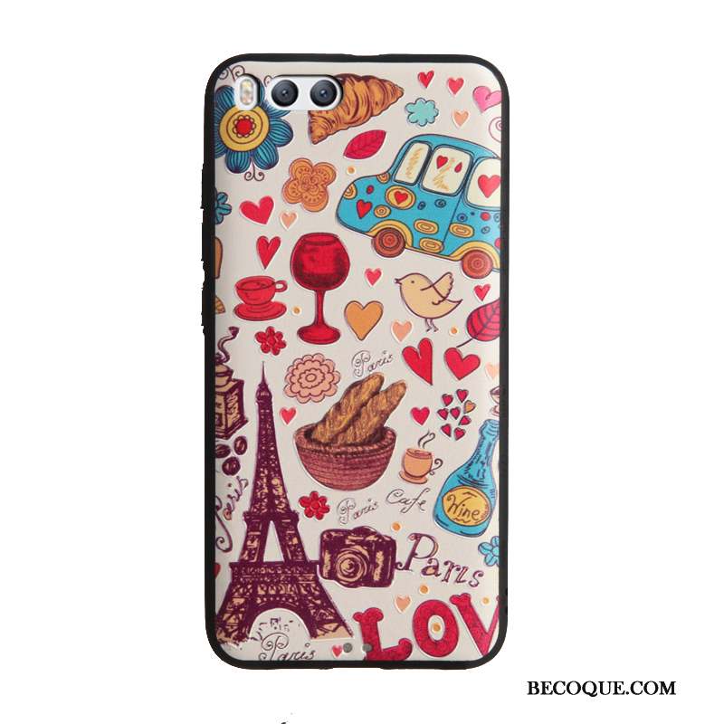 Mi 6 Coque Gaufrage Protection Petit Étui Fluide Doux Peinture