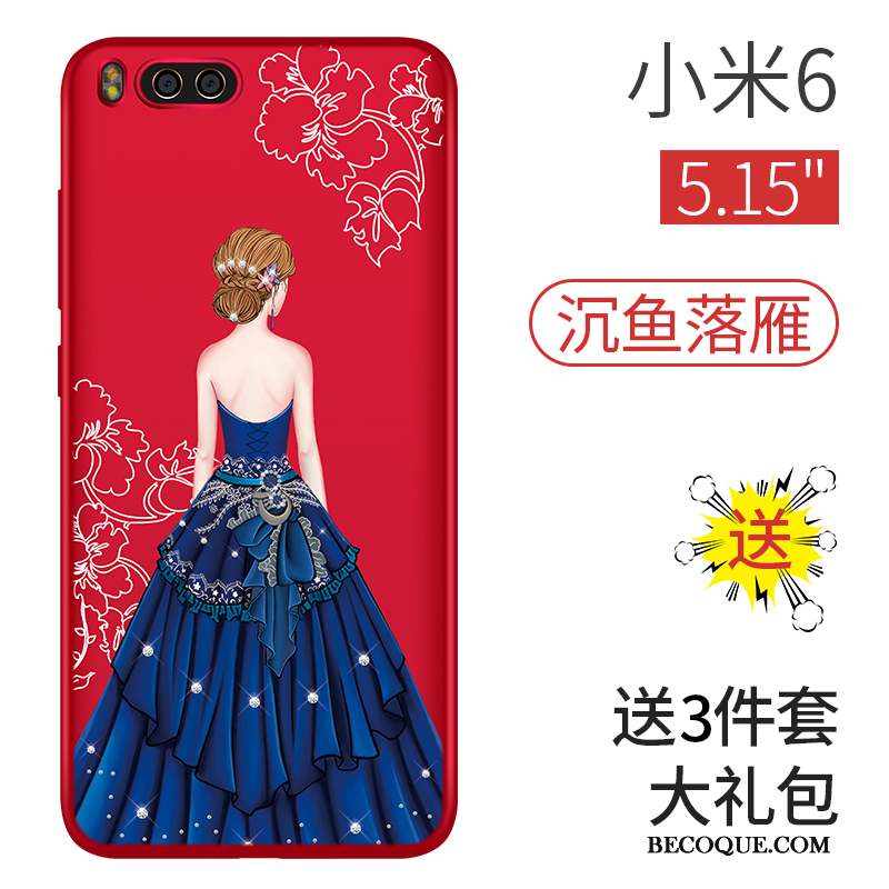 Mi 6 Coque Incassable Tout Compris Protection Étui Rouge Personnalité