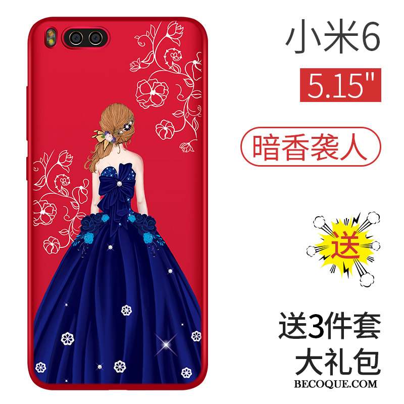 Mi 6 Coque Incassable Tout Compris Protection Étui Rouge Personnalité