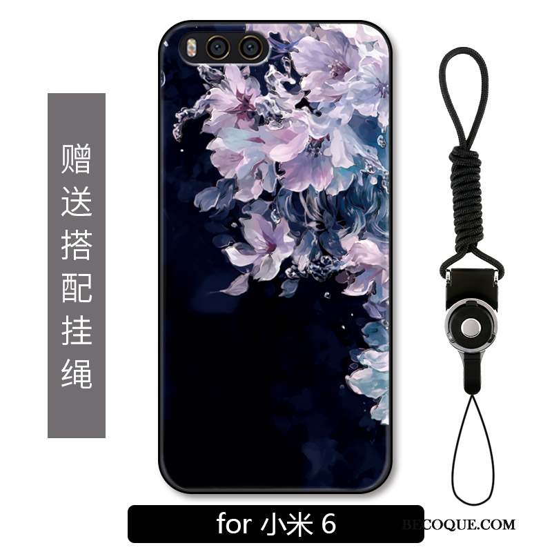 Mi 6 Coque Ornements Suspendus Fleur Multicolore Chat Incassable Petit