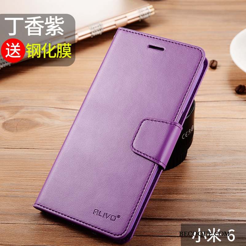 Mi 6 Coque Silicone Petit Fluide Doux Étui En Cuir Protection Clamshell