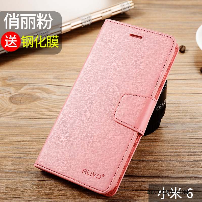 Mi 6 Coque Silicone Petit Fluide Doux Étui En Cuir Protection Clamshell