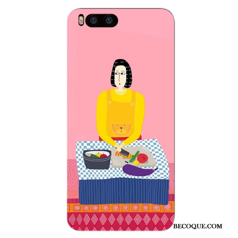 Mi 6 Coque Simple Protection Couleur Dessin Animé Étui Marque De Tendance