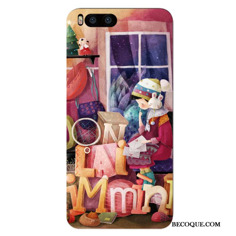 Mi 6 Coque Simple Protection Couleur Dessin Animé Étui Marque De Tendance