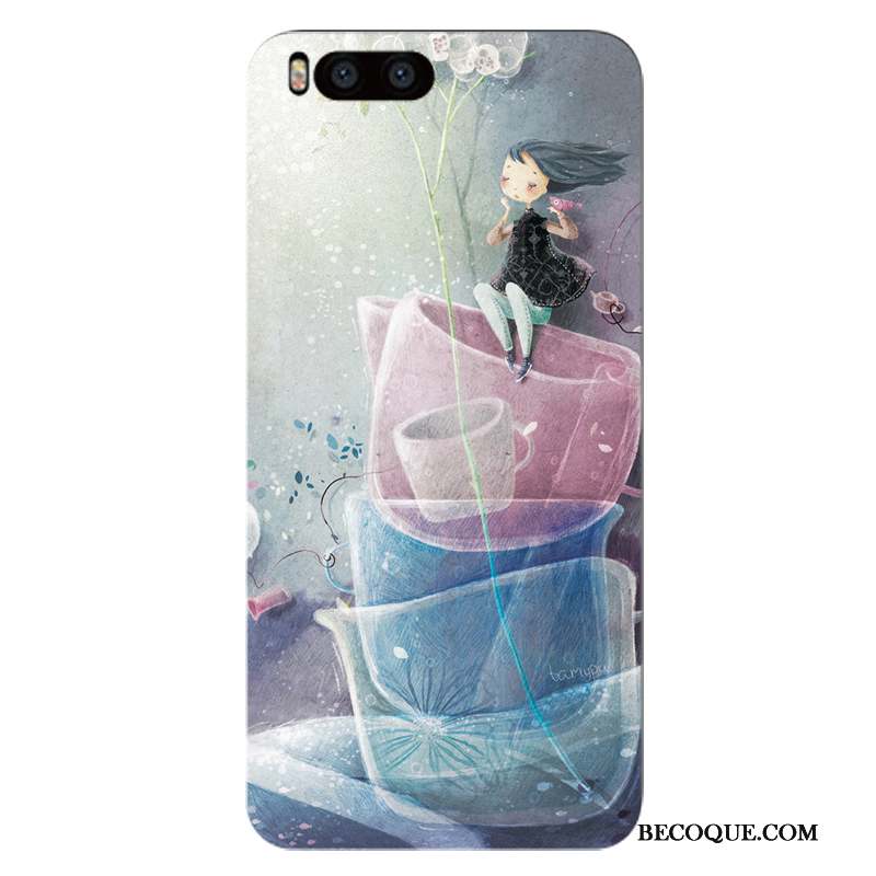 Mi 6 Coque Simple Protection Couleur Dessin Animé Étui Marque De Tendance