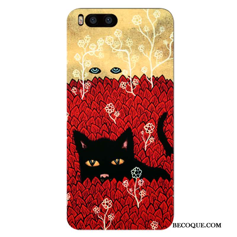 Mi 6 Coque Simple Protection Couleur Dessin Animé Étui Marque De Tendance