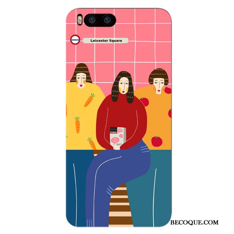 Mi 6 Coque Simple Protection Couleur Dessin Animé Étui Marque De Tendance