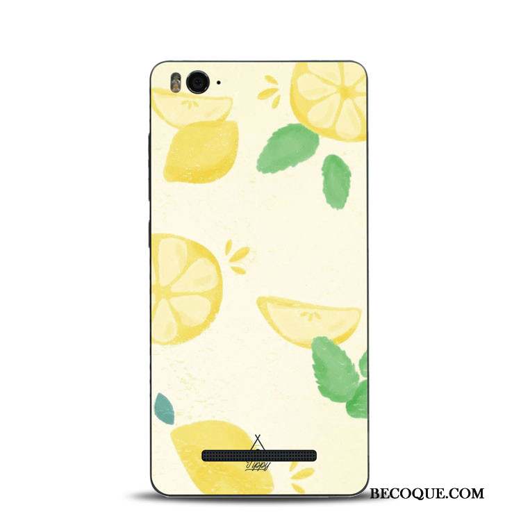 Mi 6 Coque Tout Compris Jaune Petit Silicone Citron Support