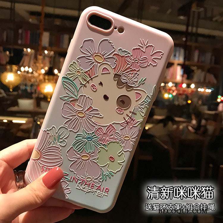 Mi 6 Fluide Doux Coque De Téléphone Rose Gaufrage Silicone Petit