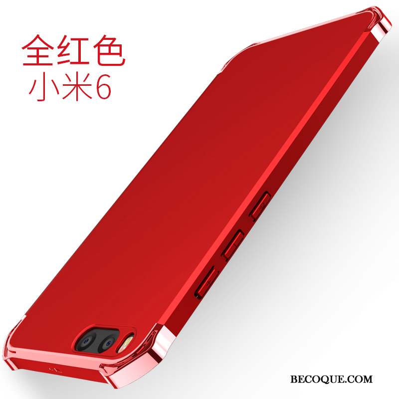 Mi 6 Rouge Coque De Téléphone Business Étui Couleur Unie Petit