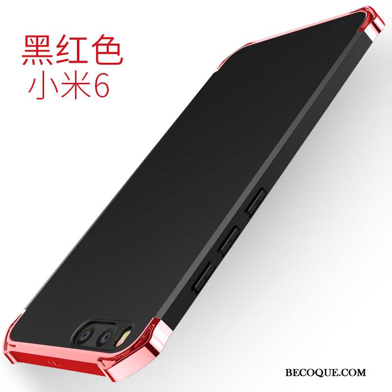 Mi 6 Rouge Coque De Téléphone Business Étui Couleur Unie Petit