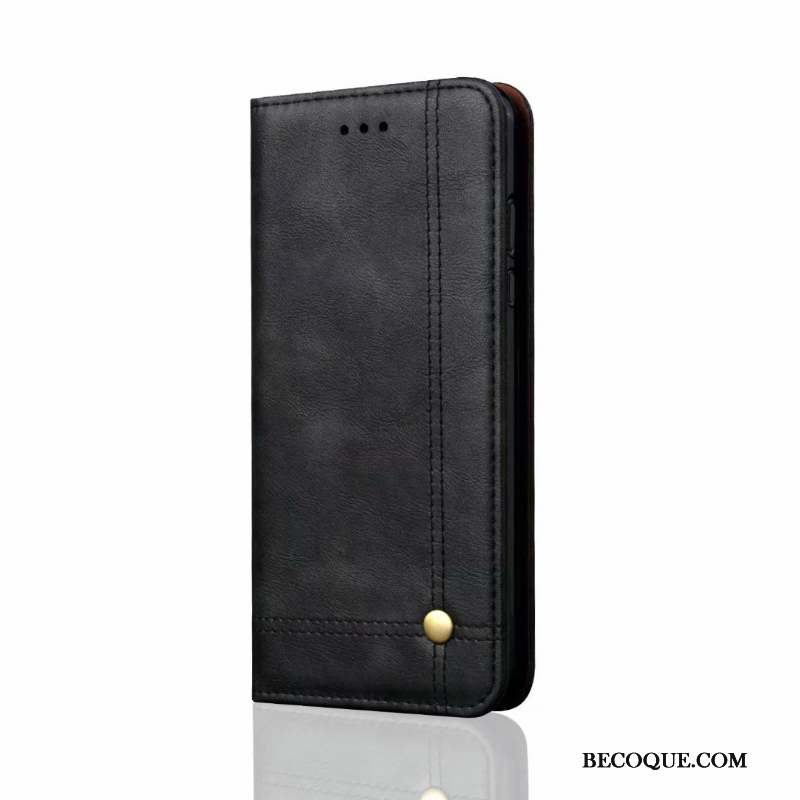 Mi 9 Coque Housse Protection Portefeuille Petit Noir Étui