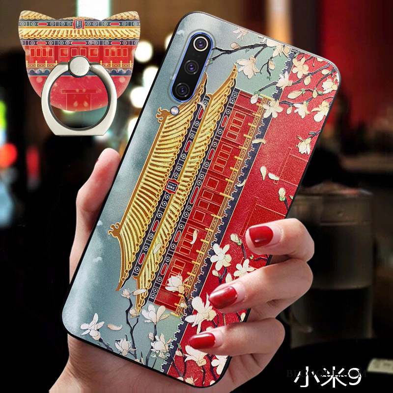 Mi 9 Coque Rouge Tout Compris Protection Net Rouge Fluide Doux Petit