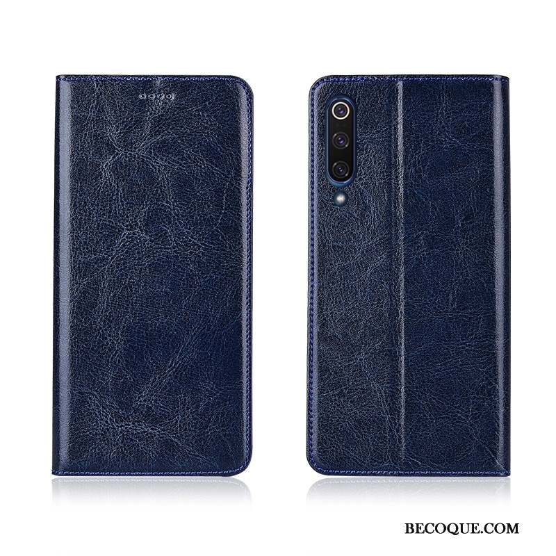 Mi 9 Coque Étui En Cuir Petit Personnalisé Modèle Modèle Fleurie Cuir Véritable