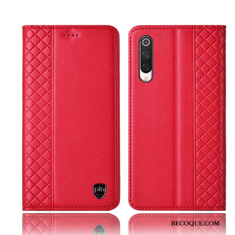 Mi 9 Lite Coque De Téléphone Plaid Incassable Rouge Petit Étui