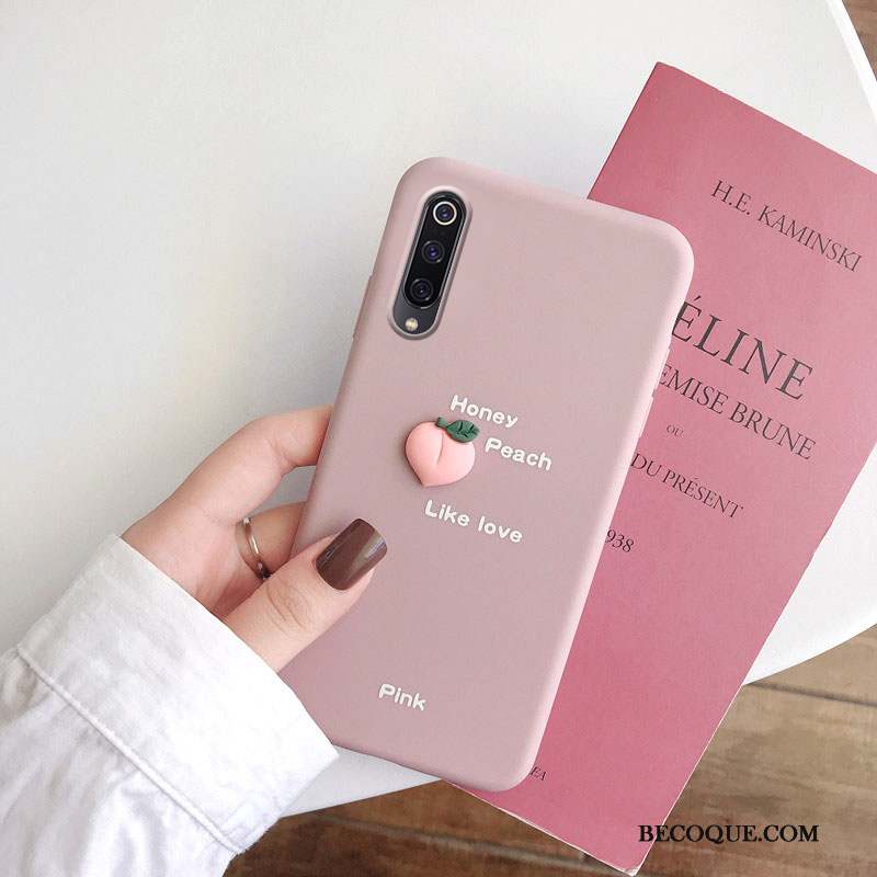 Mi 9 Lite Coque Modèle Fleurie Simple Protection Fluide Doux Petit Rose