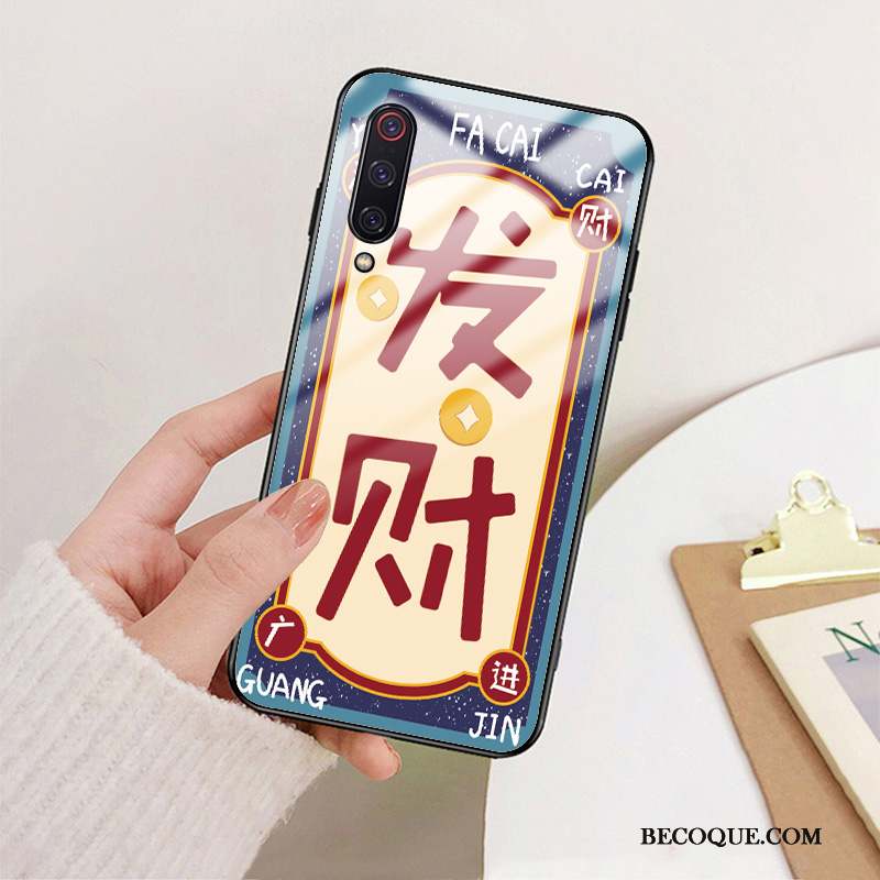 Mi 9 Lite Coque Modèle Verre Silicone Étui Nouveau Marque De Tendance