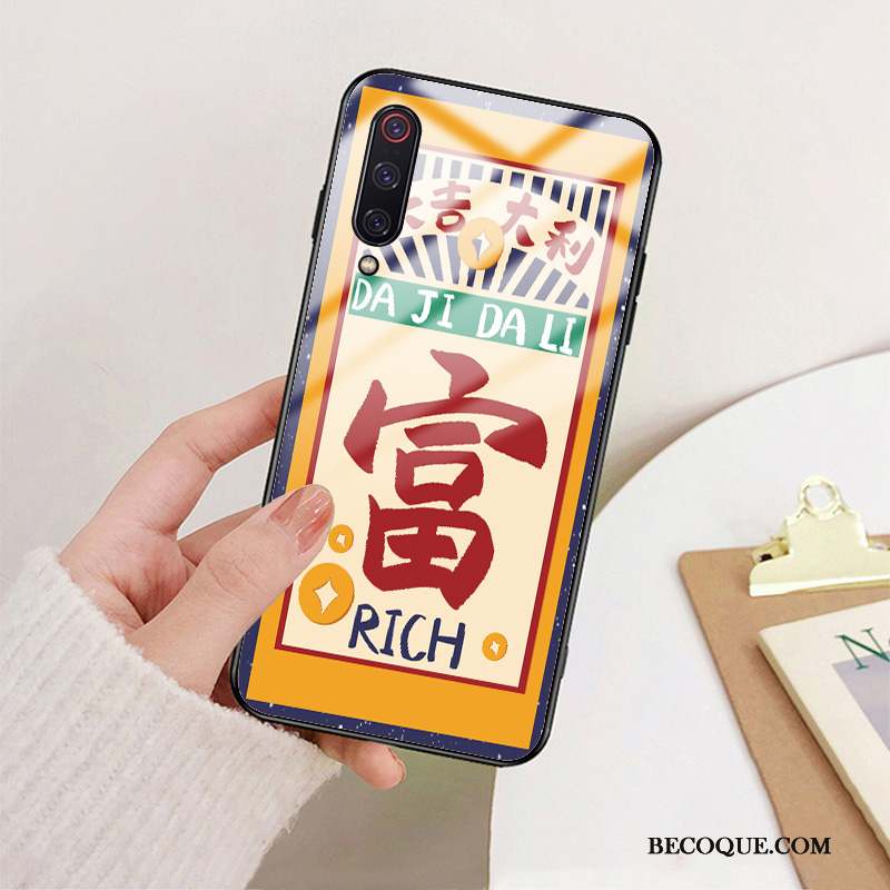 Mi 9 Lite Coque Modèle Verre Silicone Étui Nouveau Marque De Tendance