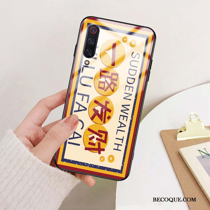 Mi 9 Lite Coque Modèle Verre Silicone Étui Nouveau Marque De Tendance