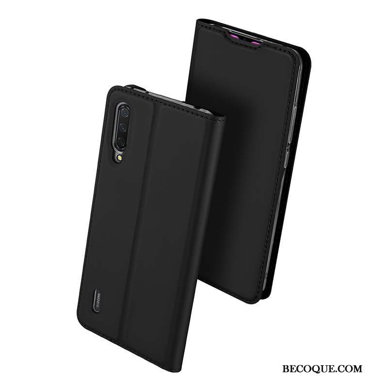 Mi 9 Lite Étui En Cuir Noir Business Petit Coque De Téléphone Tout Compris