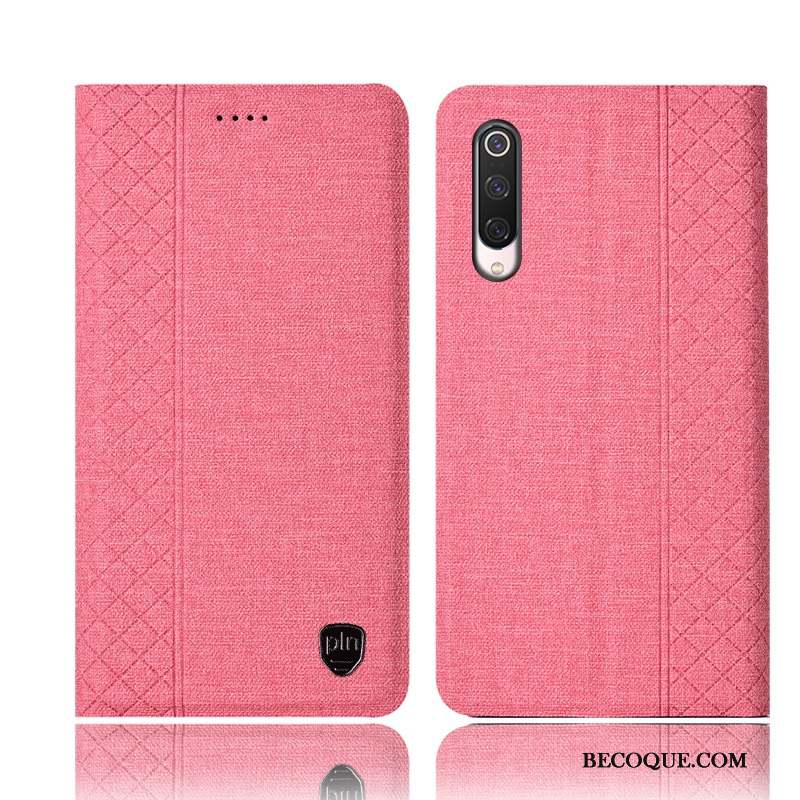 Mi 9 Lite Étui En Cuir Tout Compris Lin Coque De Téléphone Petit Housse