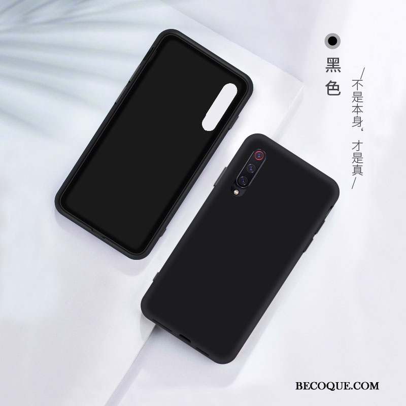 Mi 9 Se Coque Noir Délavé En Daim Multicolore Protection Étui Fluide Doux