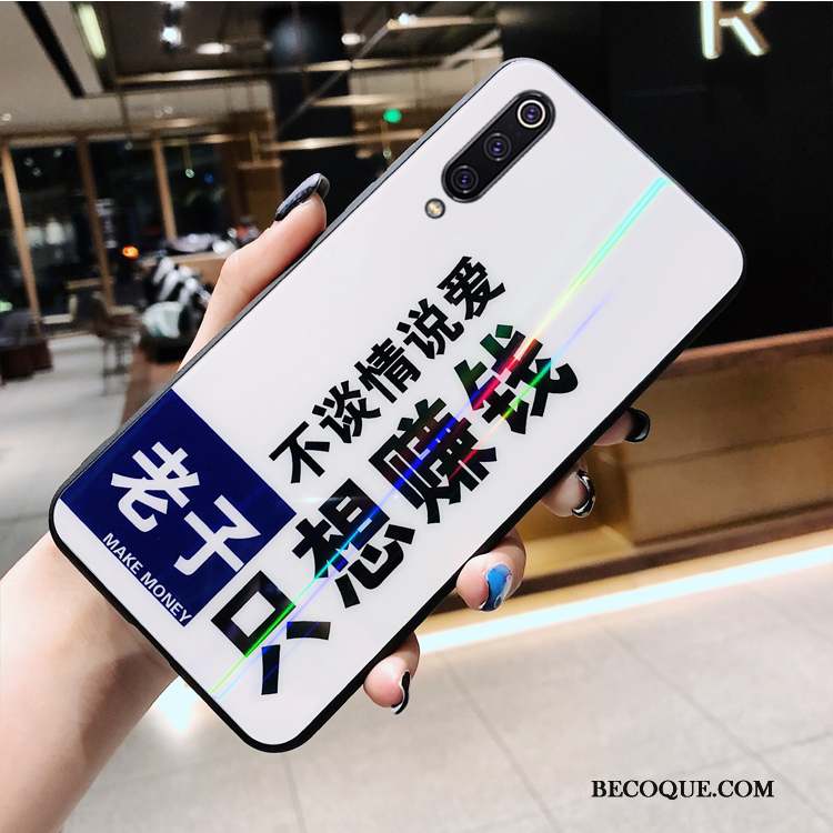 Mi 9 Se Coque Verre Étui Charmant Tempérer Coloré Blanc