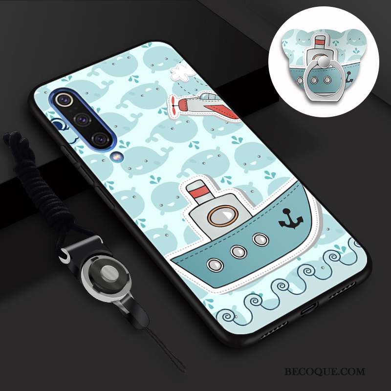 Mi 9 Se Coque Étui Frais Dégradé De Couleur Fluide Doux Dessin Animé Bleu