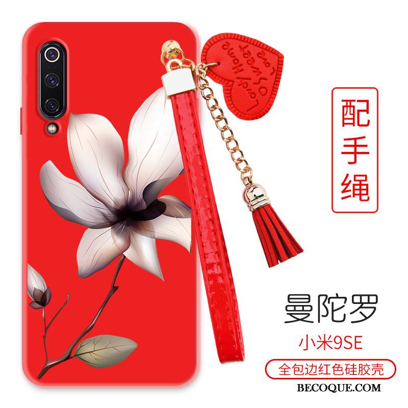 Mi 9 Se Pivoine Rouge Petit Coque De Téléphone Grand Fleur