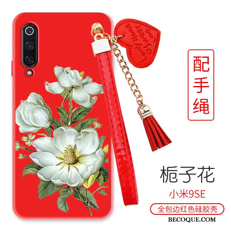 Mi 9 Se Pivoine Rouge Petit Coque De Téléphone Grand Fleur