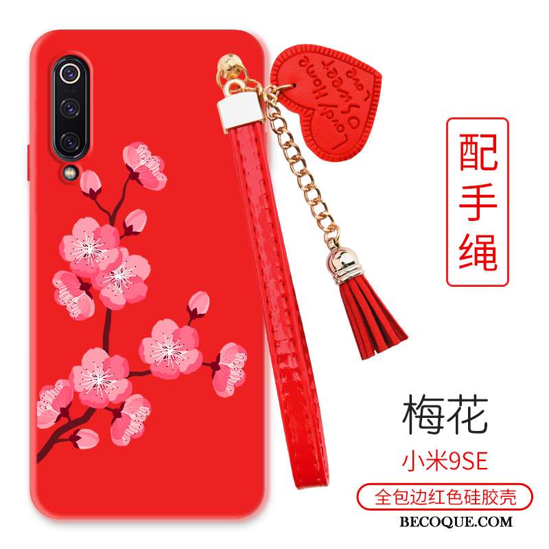 Mi 9 Se Pivoine Rouge Petit Coque De Téléphone Grand Fleur