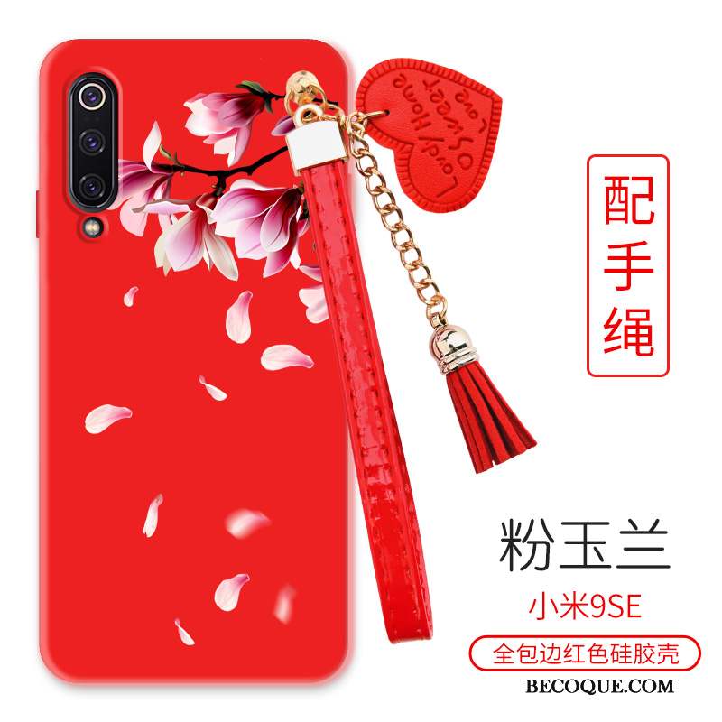 Mi 9 Se Pivoine Rouge Petit Coque De Téléphone Grand Fleur