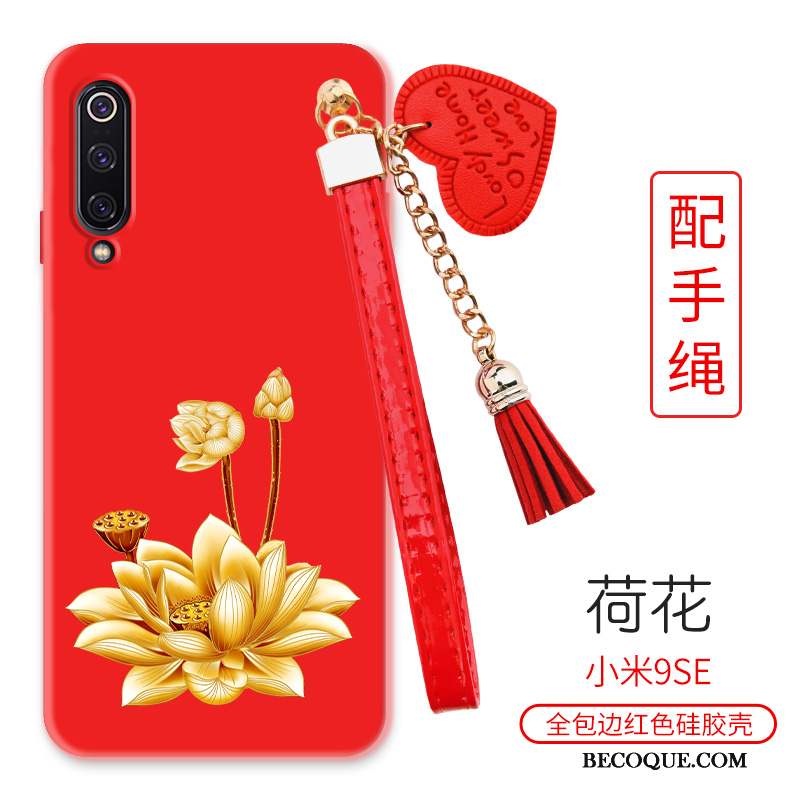 Mi 9 Se Pivoine Rouge Petit Coque De Téléphone Grand Fleur