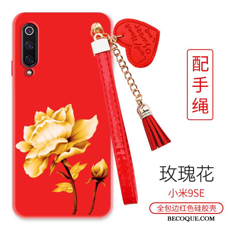 Mi 9 Se Pivoine Rouge Petit Coque De Téléphone Grand Fleur