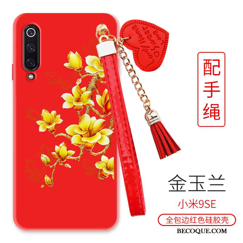 Mi 9 Se Pivoine Rouge Petit Coque De Téléphone Grand Fleur