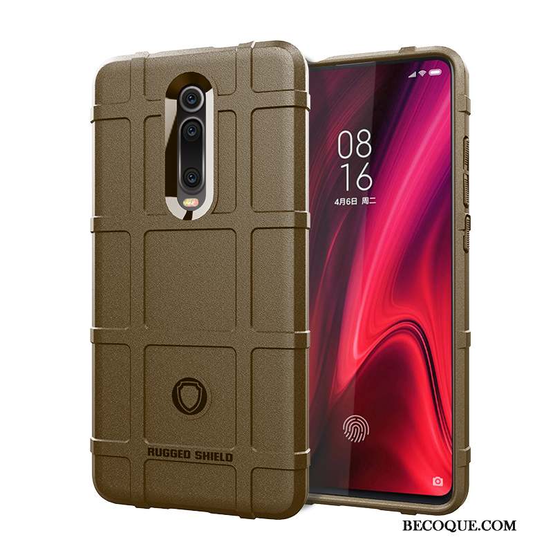 Mi 9t Coque Noir Fluide Doux Petit Magnétisme À Bord Étui
