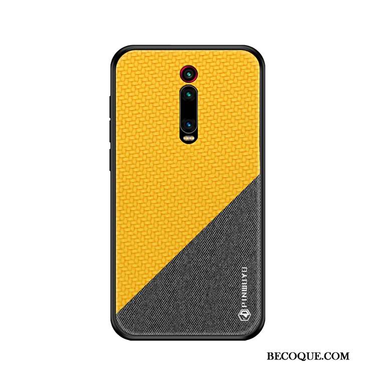 Mi 9t Petit Jaune Tout Compris Tissu Délavé En Daim Coque De Téléphone