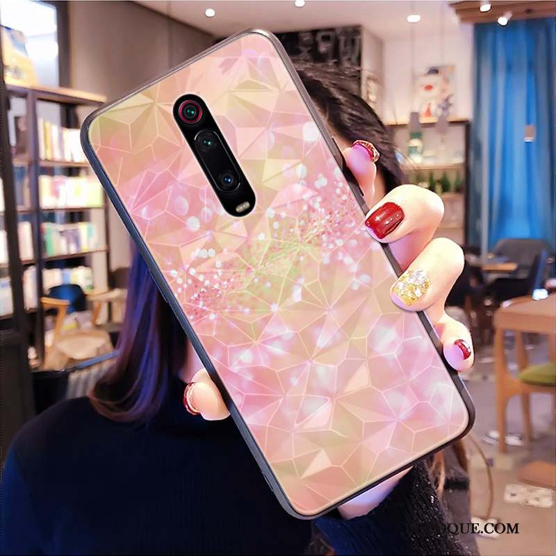 Mi 9t Pro Coque Tout Compris Petit Fleur Rouge Ornements Suspendus Losange