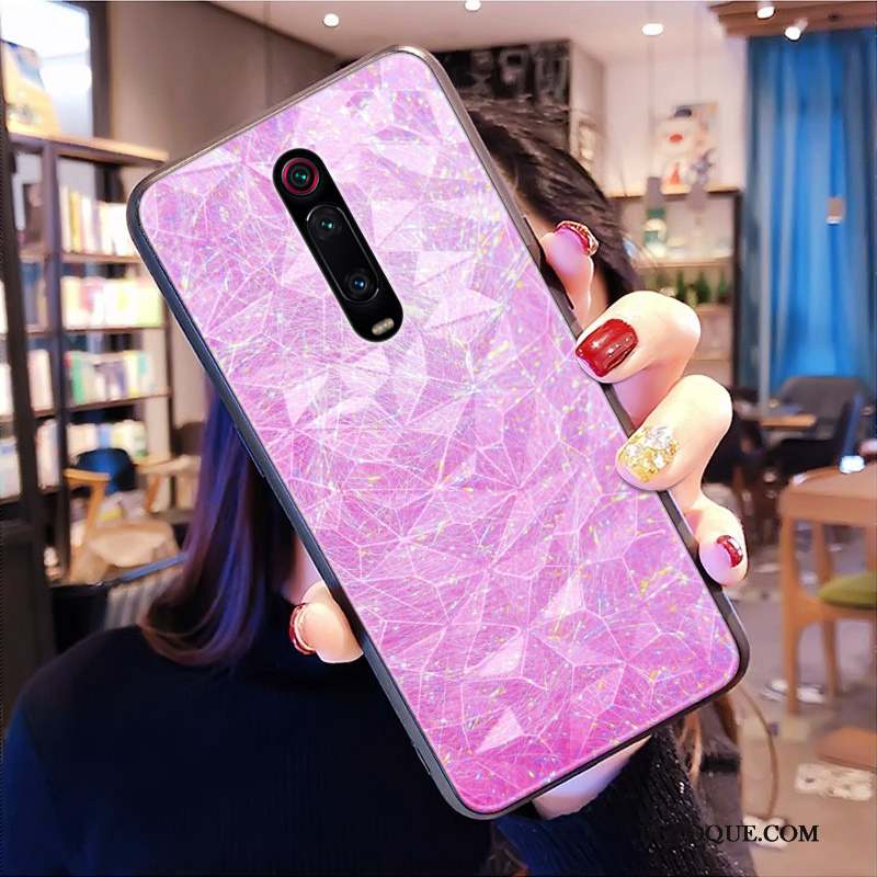 Mi 9t Pro Coque Tout Compris Petit Fleur Rouge Ornements Suspendus Losange