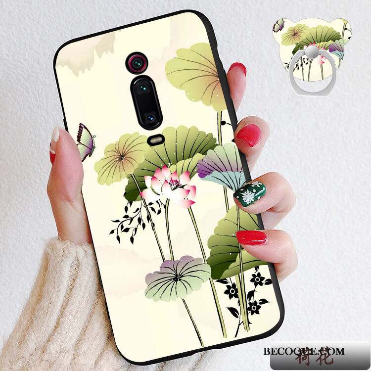 Mi 9t Pro Dessin Animé Coque De Téléphone Rouge Silicone Petit Délavé En Daim