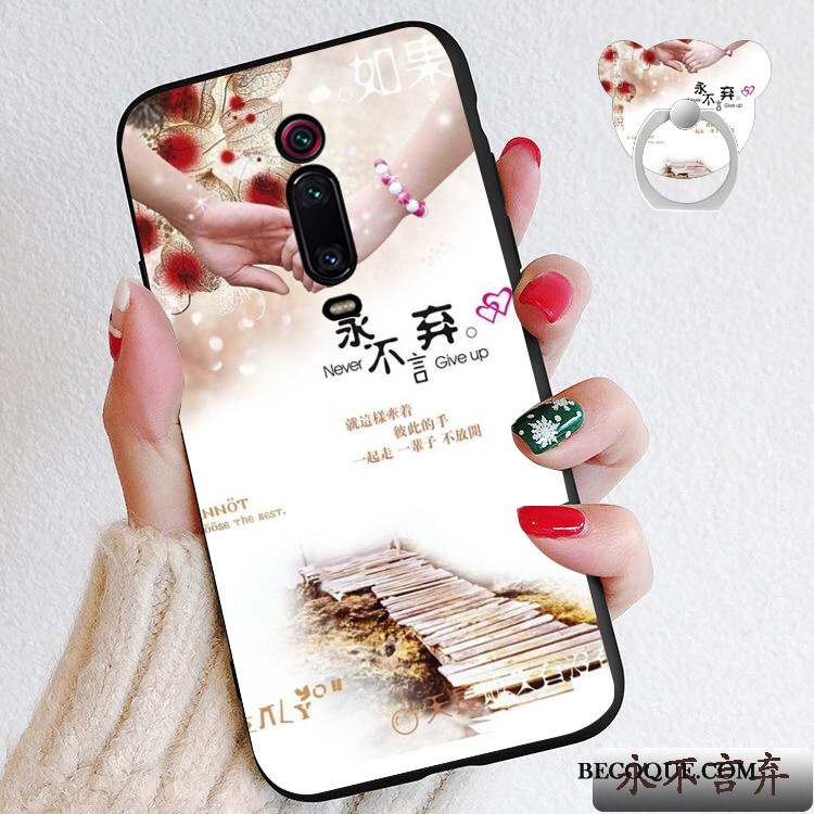 Mi 9t Pro Dessin Animé Coque De Téléphone Rouge Silicone Petit Délavé En Daim