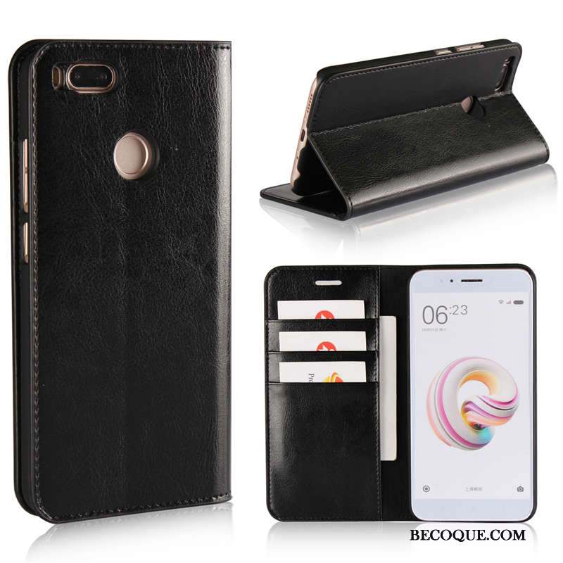 Mi A1 Coque De Téléphone Cuir Protection Étui En Cuir Cuir Haut Support