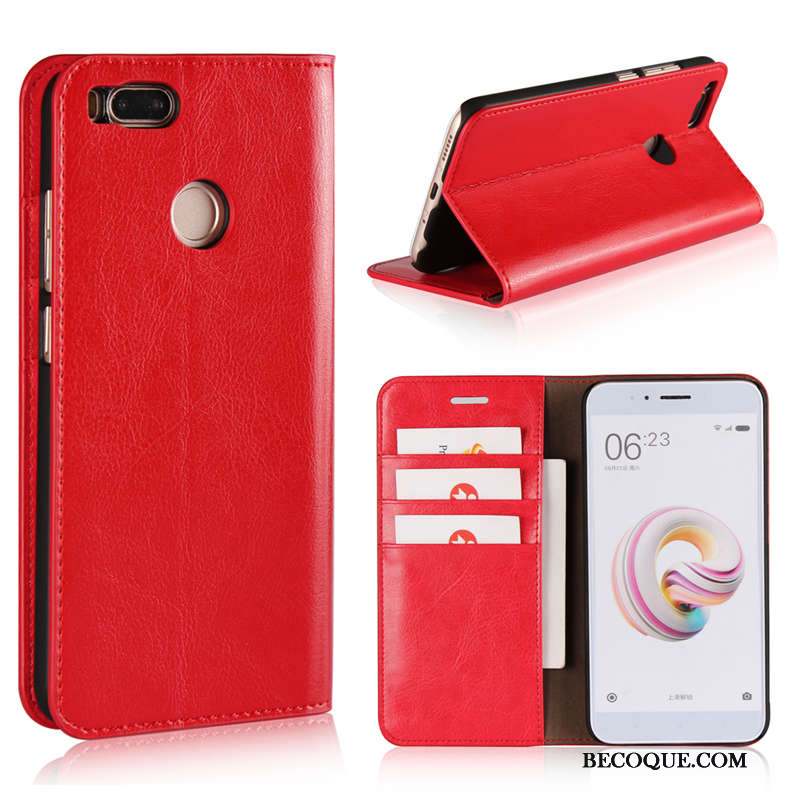 Mi A1 Coque De Téléphone Cuir Protection Étui En Cuir Cuir Haut Support