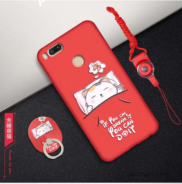 Mi A1 Tout Compris Rouge Personnalité Petit Une Agrafe Coque De Téléphone