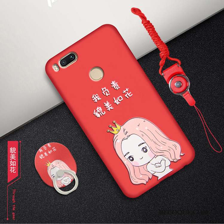 Mi A1 Tout Compris Rouge Personnalité Petit Une Agrafe Coque De Téléphone