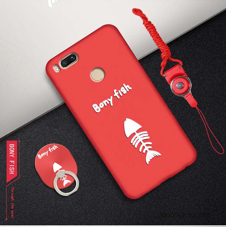 Mi A1 Tout Compris Rouge Personnalité Petit Une Agrafe Coque De Téléphone